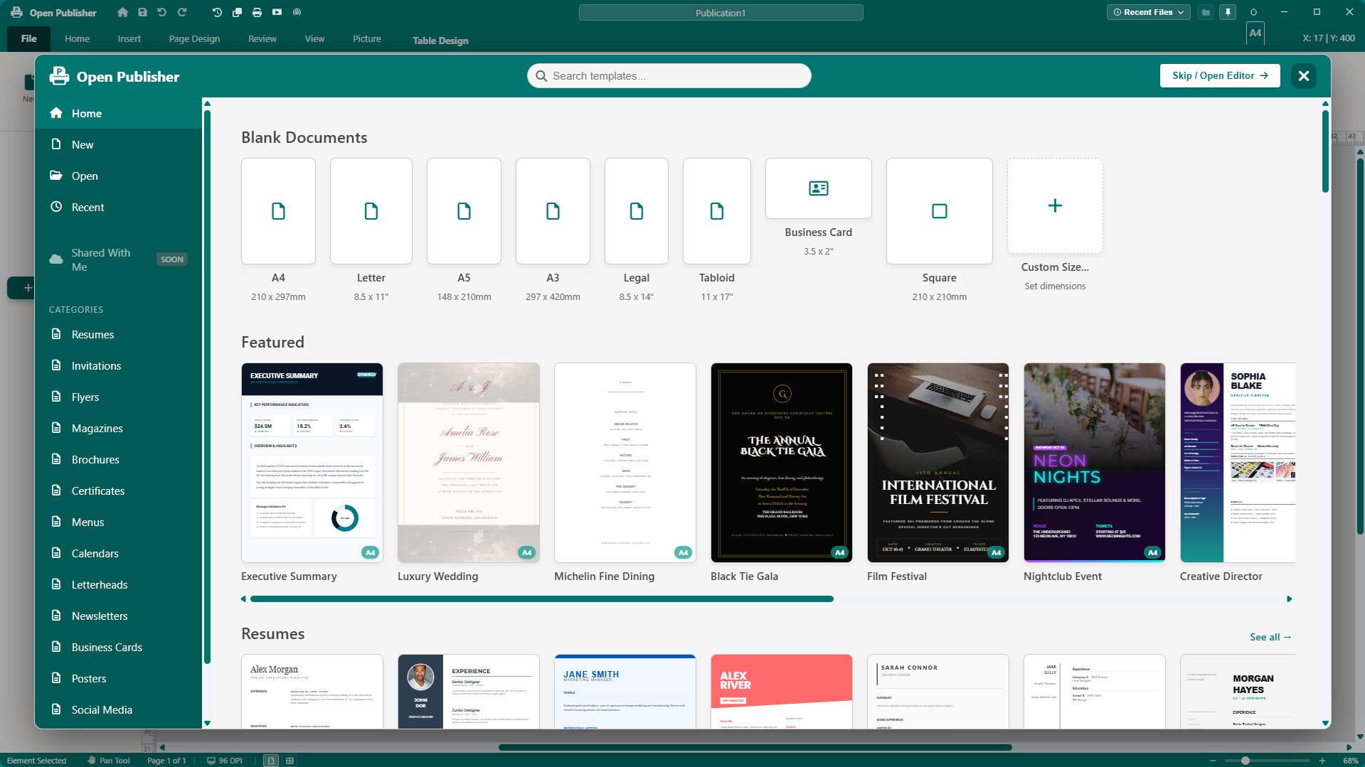 Open Publisher preview 1